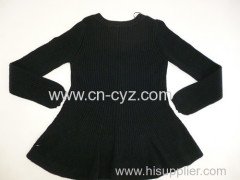 Women's V neck Black Cardigans Fashionable Sweaters