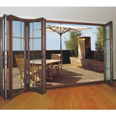 Wood Grain Grill Aluminium Bi-folding Door