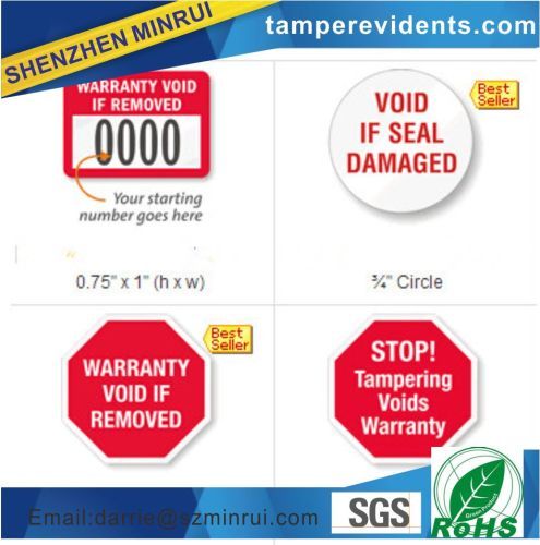 Protect your warranties with a tamper evident self-adhesive warranty void labels