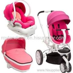 Quinny Moodd Stroller Travel System and Tukk Bassinet in Pink Passion