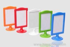 Creative double-side Plastic Photo Frame for Menu/Household application