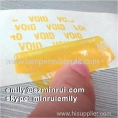 Custom Tamper Evident Yellow VOID Seal Stickers