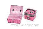 Personalized Custom Pink Rigid Gift Box Handle Lovely For Wedding