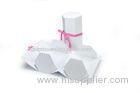 Foldable White Gift Box Printed on Paper Material with Pink Ribbon