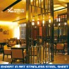 304 bronze with hairline finish stainless steel hotel room divider and restaurant room screen