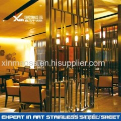 304 bronze with hairline finish stainless steel hotel room divider and restaurant room screen
