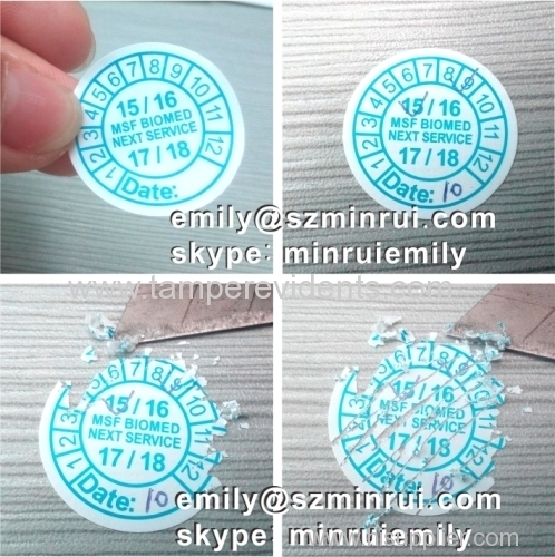 25mm Blue Printed Repair Warranty Adhesive Sticker with Logo