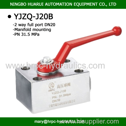 GPK3 ball valve for manifold mounting DN20 high presssure valve