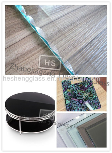 10MM black round tempered glass as sofa table top