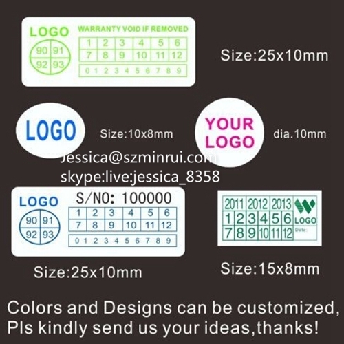 Top Quality Paper Warranty Sticker Anti-counterfeit Printable Destructible Seal Paper Void Warranty Sticker