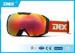 Red Coating TPU Frame PC Lens mirrored Snow Ski Goggles Flexile strap with DEX logo