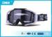 Black anti fog over glasses motorcycle goggle with single / double lens
