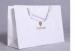 Hanging White Personalized Shopping Bags With Gold Foil Stamped