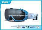 White Blue Snow Ski Goggles Glasses For Sport TPU Frame Gray Lens With Silver Coating