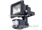 10W LED PIR Floodlights Cold White With Epistar COB For House Security Lighting