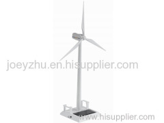 Metal Sloar Wind Turbine Model with Name Card Holder