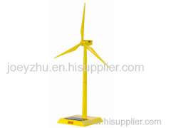 Die cast yellow Home Decorations solar Windmill Model