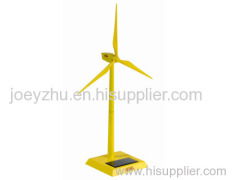 Die cast yellow Home Decorations solar Windmill Model