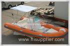 Orange / White Hunting / Fishing RHIB Inflatable RIB Boats With Motors RIB580A