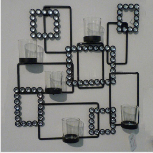 wall hanging multiple Candle holder for decorate with diamond