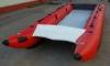 Red Hand Crafted High Speed Inflatable Boats Racing Catamaran Boat With 450cm Length