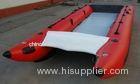 Red Hand Crafted High Speed Inflatable Boats Racing Catamaran Boat With 450cm Length