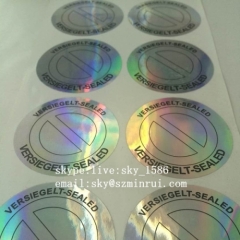 Round Plain Custom Hologram Adhesive Sticker Silver Laser Security Sticker