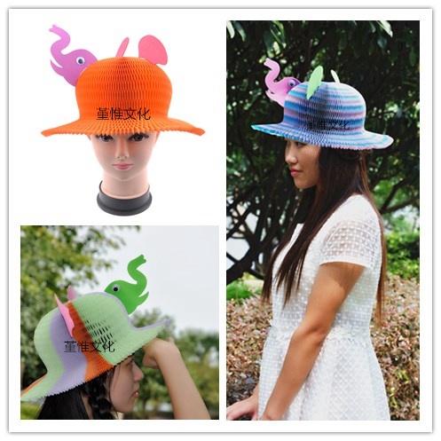 Elephant Paper Hat Fun Hat for Children and Women in Party Christmas Halloween Birthday Tourism