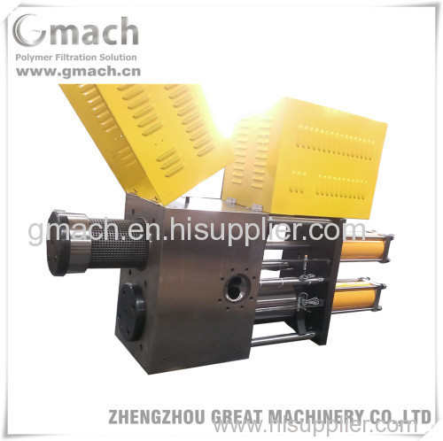 Double piston large capacity type screen changer for plastic extruder