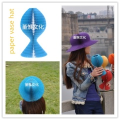 Blue Paper Hat lovely and funny hat for children and women in home decoration