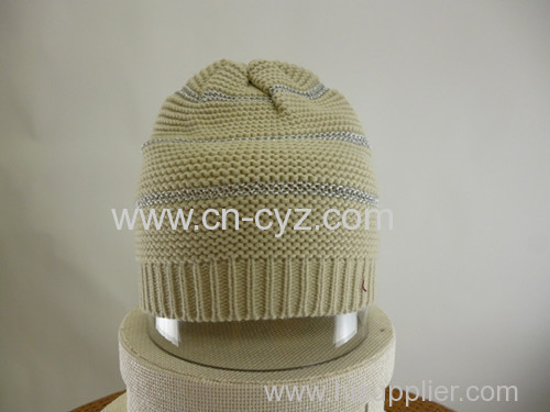 Winter Beige and Silver Hats