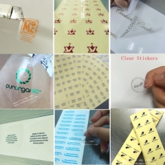 2015 Fashion Design Custom Printing Clear Vinyl Sticker Self Adhesive Transparent Sticker Material
