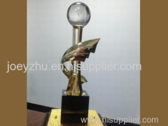 Metal Trophy with Crystal Ball