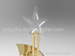 Diecast Metal Trophy with Crystal Star