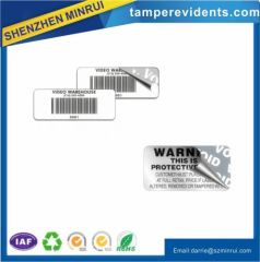 Tamper evident security VOID label with loho and your design