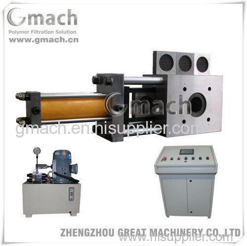 Single plate type four working station hydraulic filter for plastic recycling extrusion