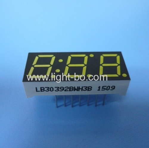 Triple digit 0.39 ( 10mm) common anode ultra white 7 segment led display for Instrument Panel