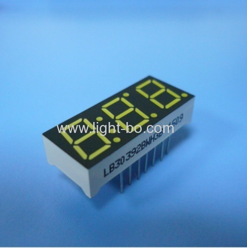 Triple digit 0.39"( 10mm) common anode ultra white 7 segment led display for Instrument Panel