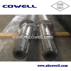 Hot sales conical twin barrel screw for LDPE processing