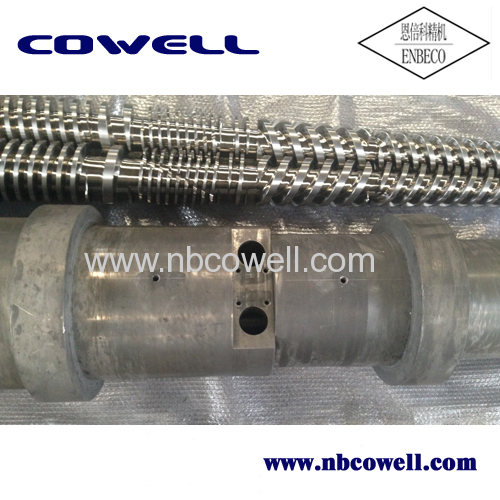 Bimetallic conical screw barrel for profile extrusion