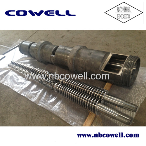 Hot sales conical twin barrel screw for LDPE processing