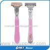 Changeable blade head Personal care three bladed razor with metal soft ubber handle