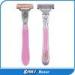 Changeable blade head Personal care three bladed razor with metal soft ubber handle