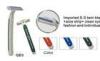 Disposable rubber handle two blade razor with aloe strip razor head