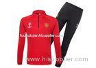 Manchester United Red Football Tracksuits Cotton Sweater Zip Champions League Pants