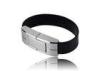 Customizable Wristband USB Flash Drive Memory Stick Black Leather Business Gift Bracelet