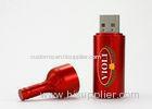Red Wine Bottle Metal USB Flash Drive Storage For Promotion Gift