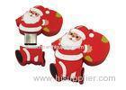 Unique PVC Customised USB Flash Drives Red Santa Claus For Christmas Gift