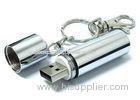 Keychain Metal USB 2.0 Flash Drive Disk Silver Battery Shaped 3 years warranty