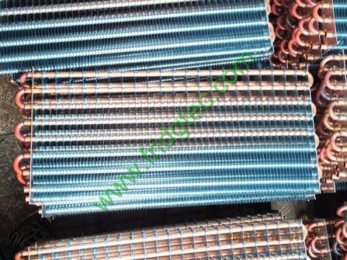 High efficiency copper tube aluminum fin refrigeration evaporator